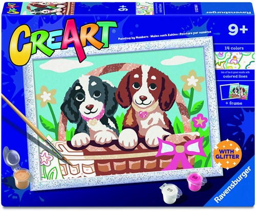 Ravensburger dipingi con i numeri cani nel cestino kit creativo