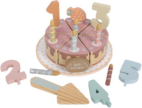 Atan torta di compleanno in legno giocattolo - gioco di ruolo e creatività-2