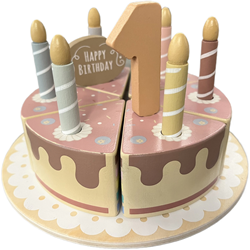 Atan torta di compleanno in legno giocattolo - gioco di ruolo e creatività