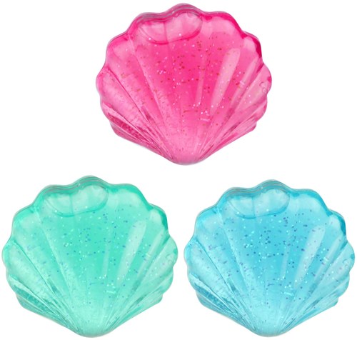 Toi-Toys conchiglia anti-stress rimbalzante putty glitter rosa giocattolo-2
