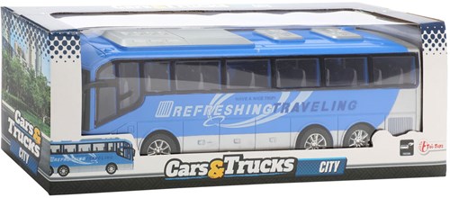 Toi-Toys autobus giocattolo blu frizione 32cm - Cars & Trucks bus