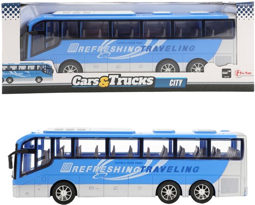 Toi-Toys autobus giocattolo blu frizione 32cm - Cars & Trucks bus-3