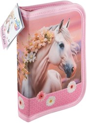 Astuccio collezione cavalli - set cancelleria 28 pezzi per bambini