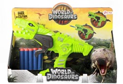 World of Dinosaurs pistola dinosauro con dardi in schiuma - giocattolo dinosauro