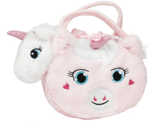 Toi-Toys peluche unicorno morbido in borsa unicorno con corno glitterato-2