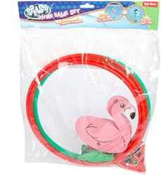 Set anelli da immersione fenicottero 2 pezzi - giocattolo piscina colorato 80cm