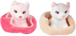 Toi-Toys gatto peluche giocattolo nel cestino - 11 cm - idea regalo bambini