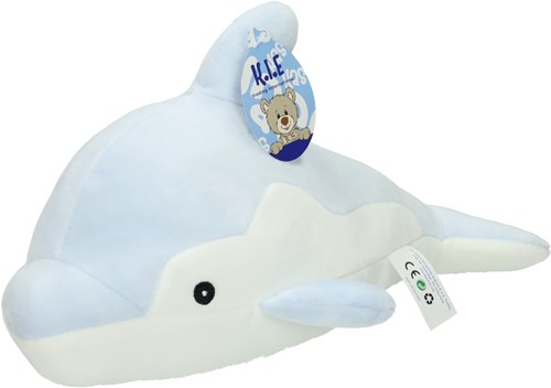 Jonotoys peluche delfino pupazzo 35cm blu bianco giocattolo-2