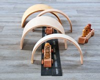 Cosy set di ponti e tunnel in legno - 4 pezzi - educativo-2