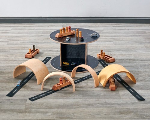 Cosy set di ponti e tunnel in legno - 4 pezzi - educativo