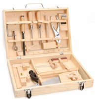 Valigetta attrezzi in legno giocattolo 16 pezzi per bambini tecnica