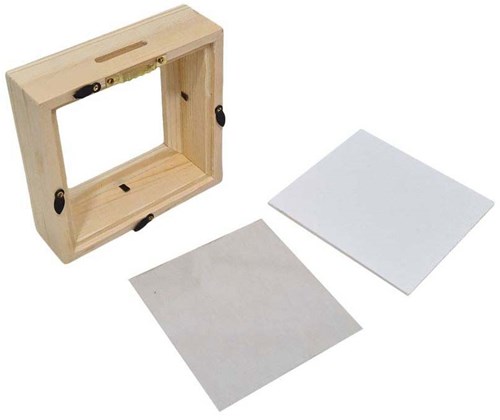 Hobbygroep salvadanaio plexiglass scatola risparmio legno naturale bianco 17 cm-2