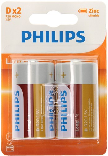 Batterie D Longlife zinco carbone per giocattoli e dispositivi 2 pezzi-2