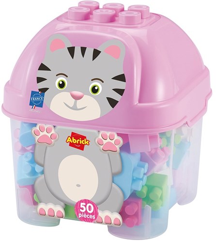 Abrick blocchi da costruzione scatola gatto 50 pezzi - set costruzioni colorato
