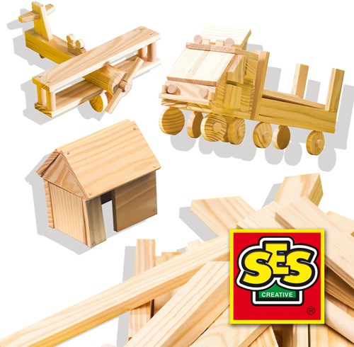 Ses set falegnameria deluxe giocattolo in legno kit creativo per bambini-2