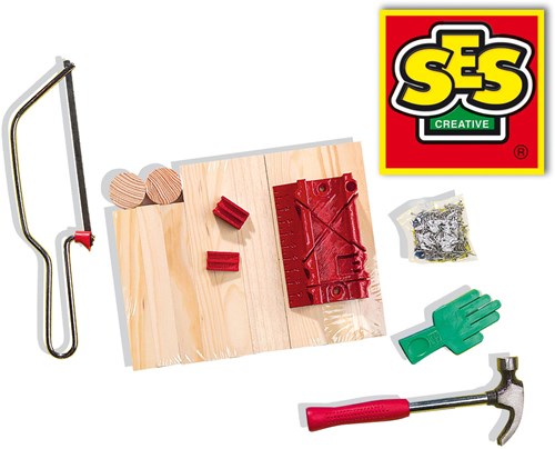 Ses set falegnameria deluxe giocattolo in legno kit creativo per bambini-3