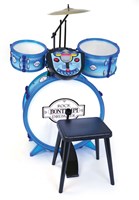 Bontempi batteria giocattolo con tutor elettronico blu 4 pezzi-2
