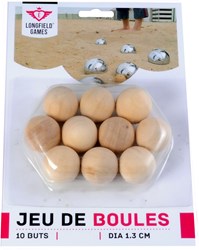 Longfield Games set bocce in legno 10 pezzi 30 mm