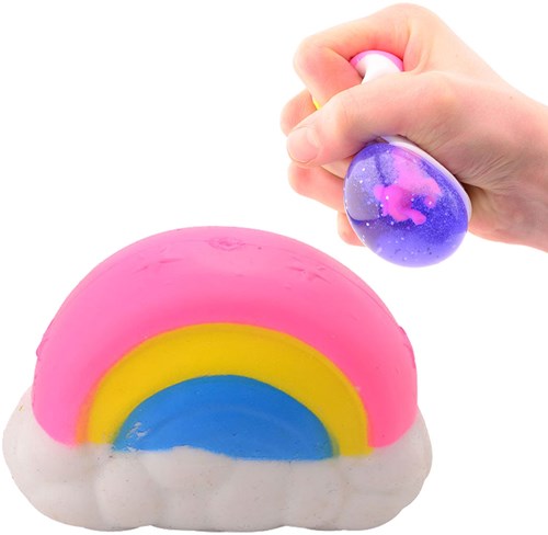 Johntoy squishy arcobaleno unicorno giocattolo antistress glitter-3