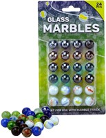 Johntoy biglie giocattolo 24 pezzi 16mm multicolore vetro-3