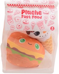 Johntoy peluche fastfood set 2 giocattoli morbidi e allegri