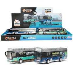 Toi-Toys autobus cittadino giocattolo 21cm pull back con luci e suoni