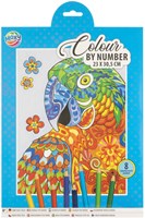 Colora per numero set animali 23x30,5cm con 8 matite colorate