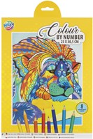 Colora per numero set animali 23x30,5cm con 8 matite colorate-2