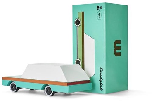Candylab auto in legno - auto da corsa design verde teal-3