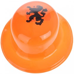 Bombetta arancione Leone cappello tifoso plastica Olanda