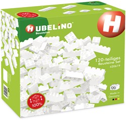 Hubelino mattoncini bianchi - set 120 pezzi - compatibile pista per biglie
