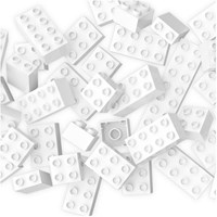 Hubelino mattoncini bianchi - set 120 pezzi - compatibile pista per biglie-3