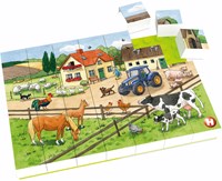 Hubelino puzzle blocchi fattoria 35 pezzi - giocattolo educativo-2