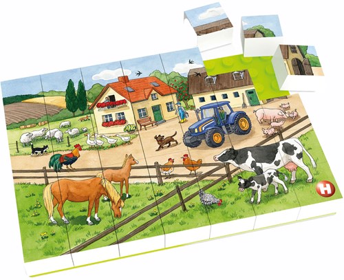 Hubelino puzzle blocchi fattoria 35 pezzi - giocattolo educativo-2