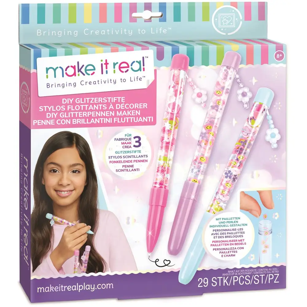 Make It Real set penne glitter DIY - kit creativo per bambini