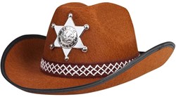 Boland cappello cowboy sceriffo marrone per bambini - cappello travestimento