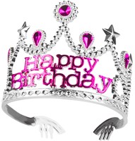 Boland corona Happy Birthday tiara argento festa principessa bambini