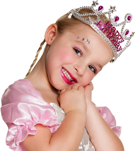 Boland corona Happy Birthday tiara argento festa principessa bambini-2