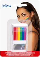 Boland stick trucco arcobaleno - matita trucco - trucco multicolore - carnevale, festa a tema, pride
