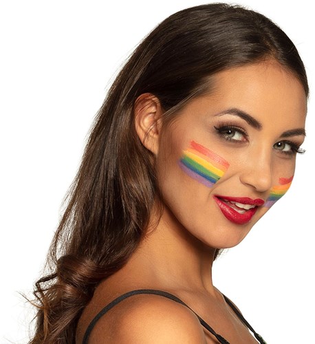 Boland stick trucco arcobaleno - matita trucco - trucco multicolore - carnevale, festa a tema, pride-2