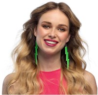 Boland orecchini verde neon flash accessorio retrò disco donna-2