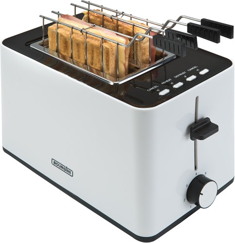 Bourgini tostapane piastra per toast bianco con fessura larga e pinze-2