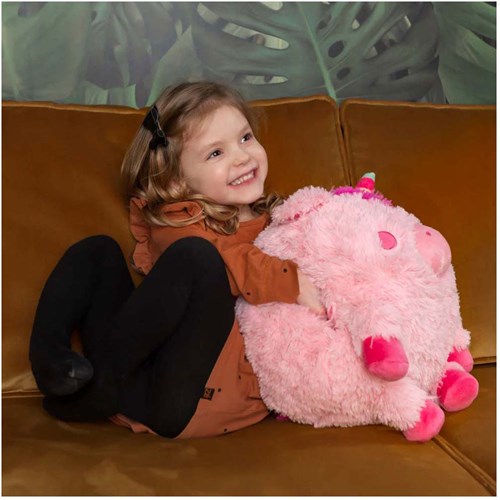 Noxxiez unicorno peluche scaldamani cuscino rosa 35cm-2