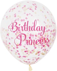 Haza palloncini con coriandoli principessa decorazione compleanno rosa 6 pezzi