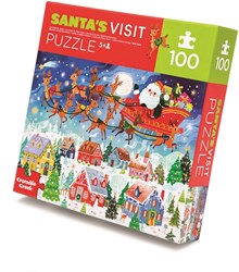 Crocodile Creek puzzle di Natale 100 pezzi - Visita di Babbo Natale - giocattolo sostenibile