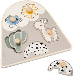 Done by Deer puzzle in legno Lalee beige - giocattolo educativo animali