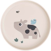 Done by Deer piatto bambini fattoria beige - piatto in plastica senza BPA