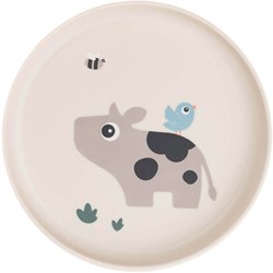 Done by Deer piatto bambini fattoria beige - piatto in plastica senza BPA