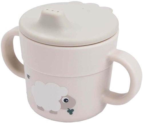 Done by Deer tazza con beccuccio per bambini con manico beige 215ml senza BPA