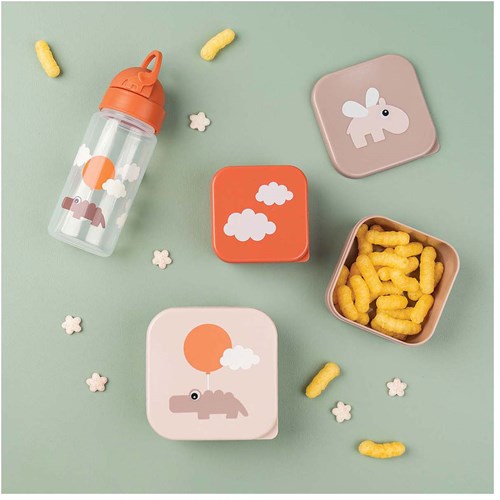 Done by Deer set snack box rosa - 3 pezzi - Happy Clouds - lunch box-3